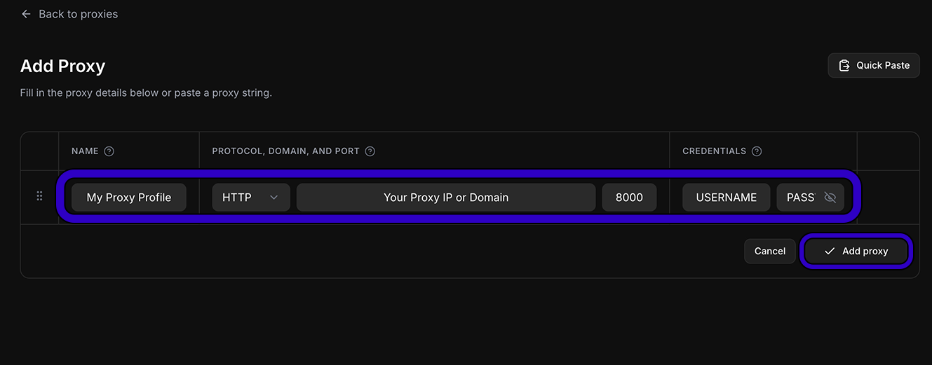 Proxy profile added (№ 3)