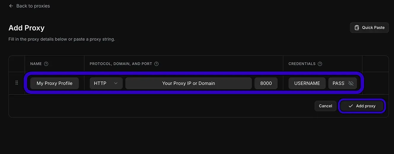 Proxy profile added (№ 3)