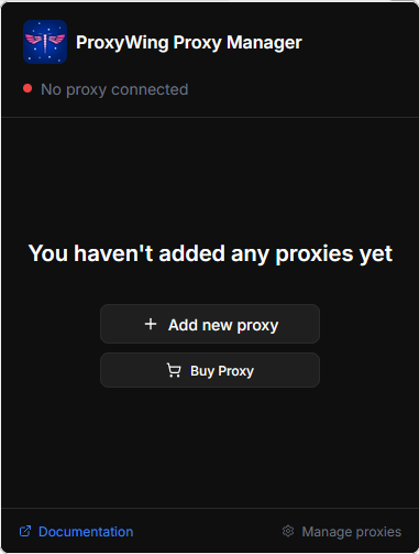 Proxywing Proxy Manager Extension for Managing Proxy Servers in Google Chrome