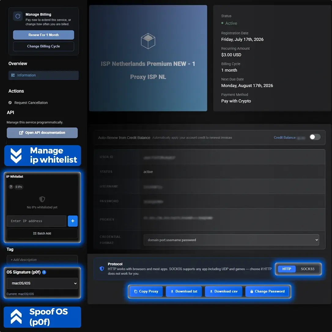 Manage ISP Proxies in One Dashboard